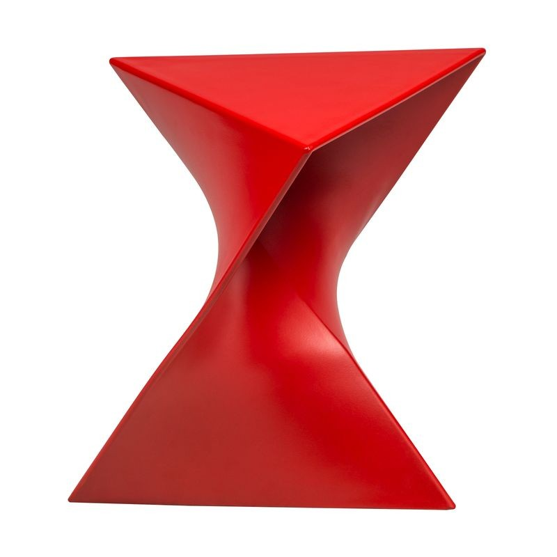 LeisureMod Randolph Modern Side Table Set of 2 Red Front.