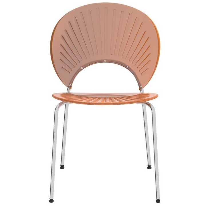 LeisureMod Opulent Series Modern Amber Dining Chair Front View.