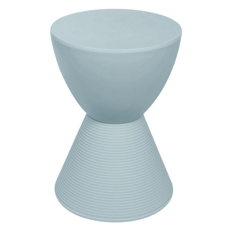LeisureMod Modern Round Boyd Side Table Dusty Blue
