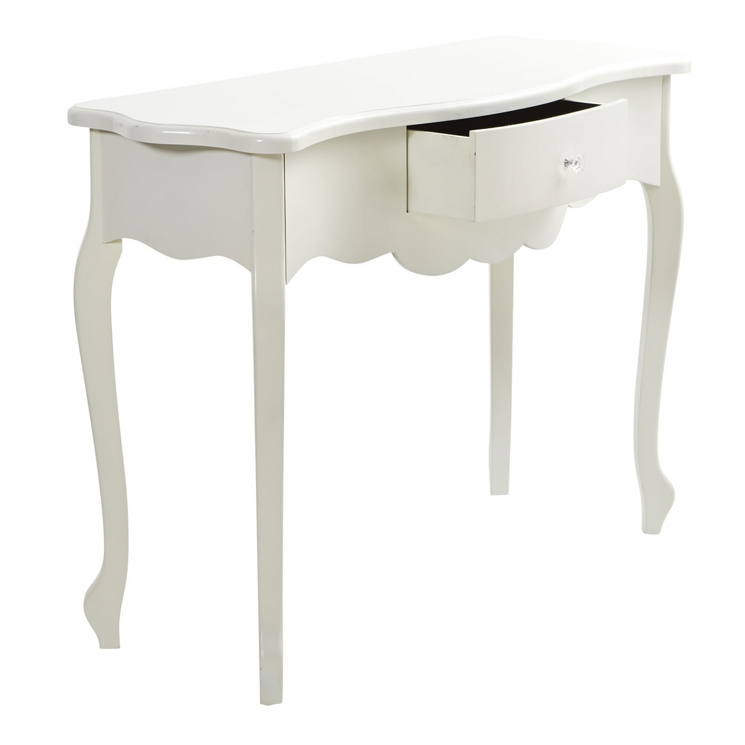 45.5’’ Vintage White Desk with Drawer Angled View