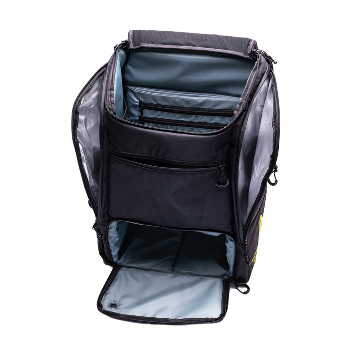 MW-PRO Bag Travel Bag Black and Yellow Opened.