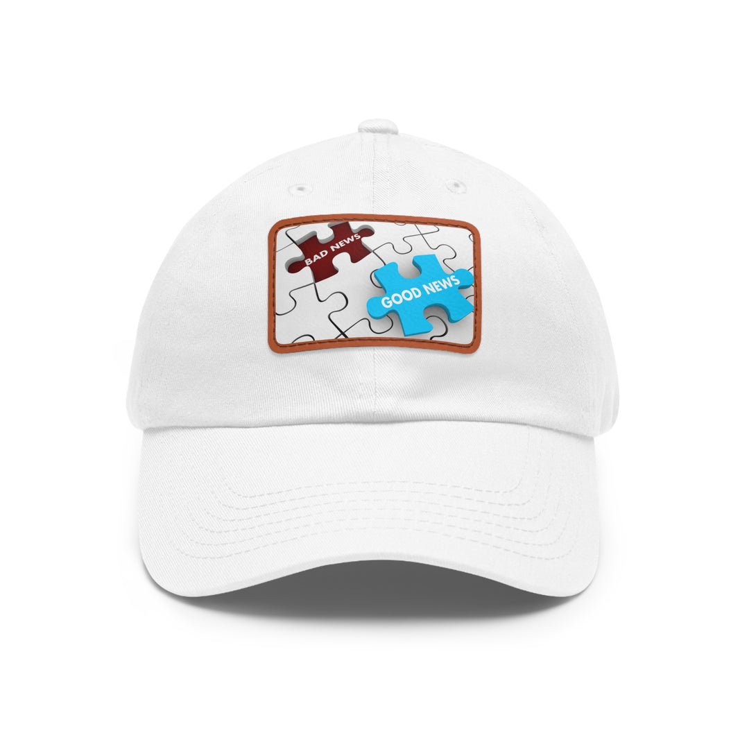 Good News Bad News Dad Hat with Leather Patch (Rectangle)