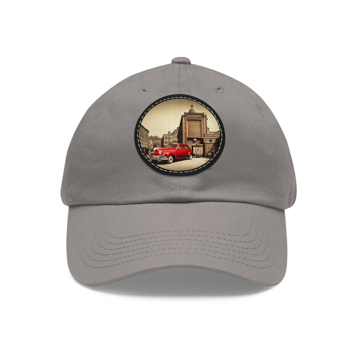 Dad Hat with Leather Patch (Round)