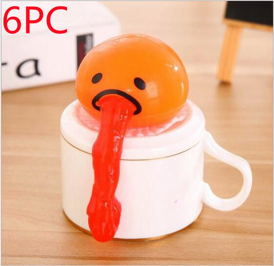 Funny Vomiting Egg Yolk Toy – Stress Relief Squishy Prank Gift