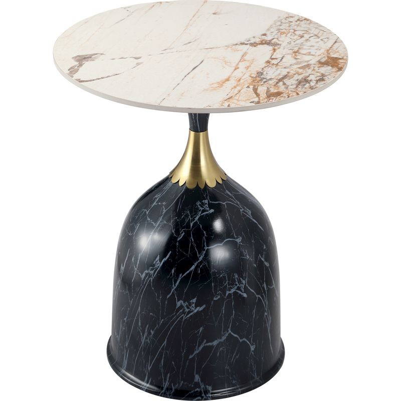 LeisureMod Oslo Collection Modern End Table in Stone Black