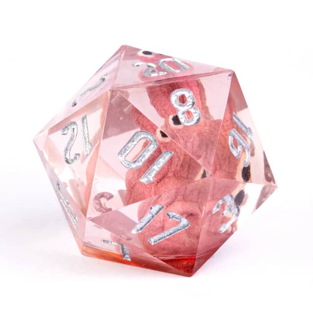 Red Beholder 22mm D20 DND Roll a D20 Dice Handmade Sharp Resin