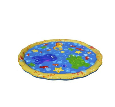 Round inflatable play mat with ocean-themed design on a white background.