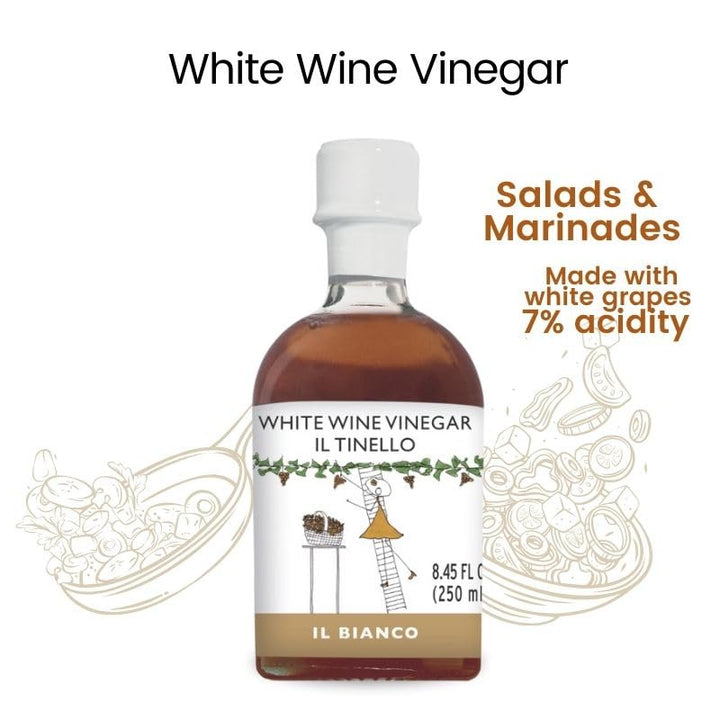 IL TINELLO, White Wine Vinegar Aceto di Vino Bianco, (8.45 fluid oz) 250ml