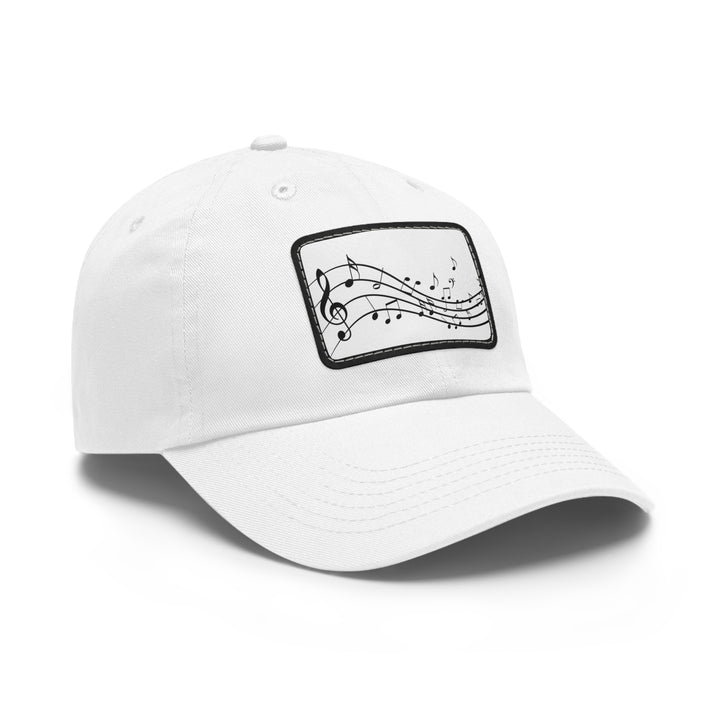 Music Clef Dad Hat with Leather Patch (Rectangle)