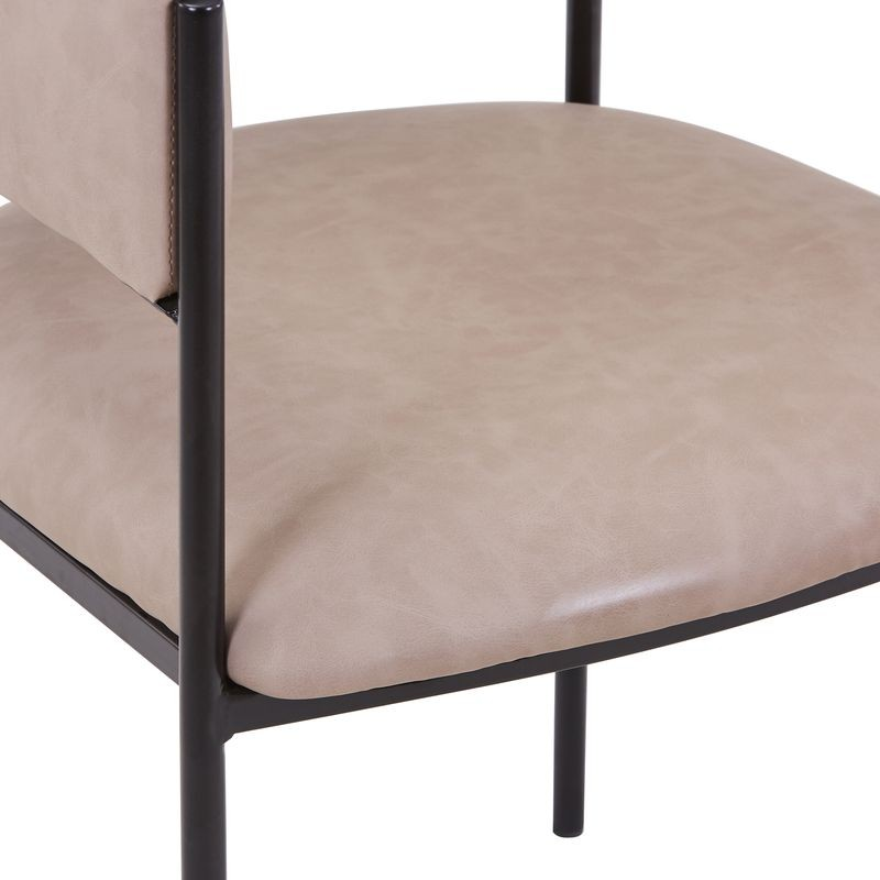 LeisureMod Cyril Collection Modern Chair in Taupe Closeup.