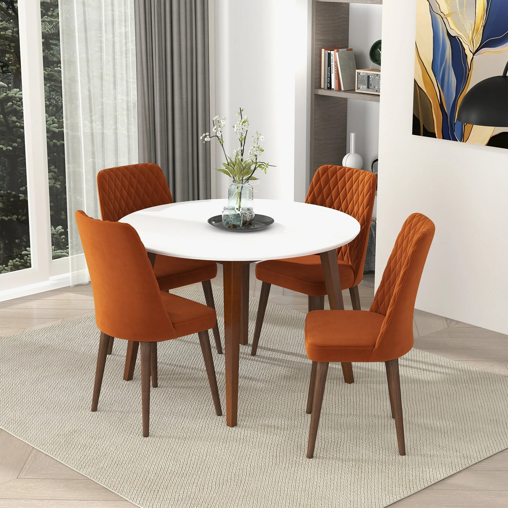 Paloma Dining Table (White) with Chairs.
