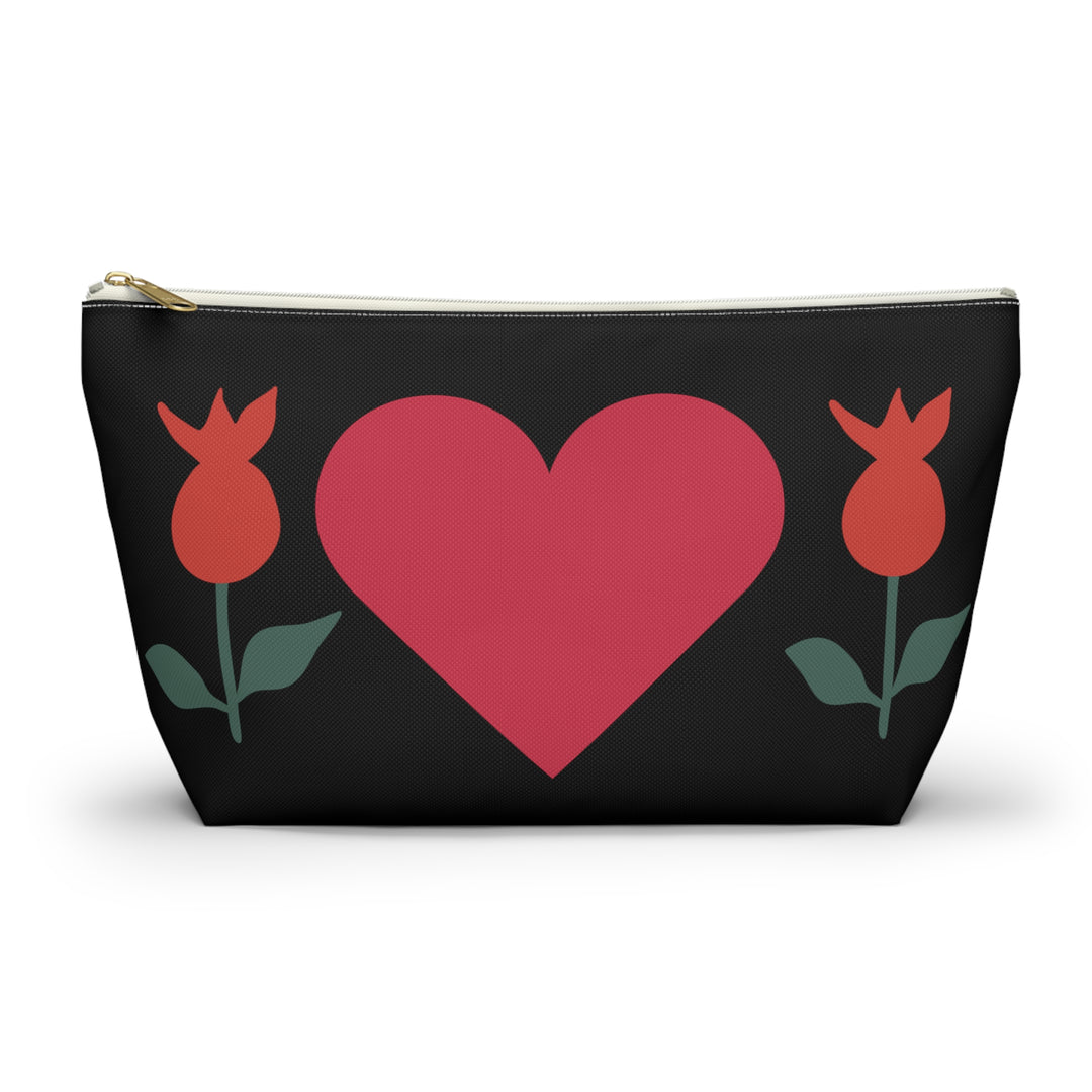 Heart and Flowers Accessory Pouch w T-bottom