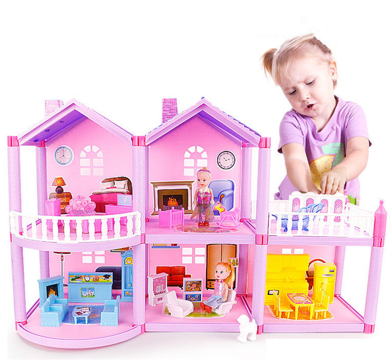 DIY Dollhouse Villa Creative Assembled House Toy with Furniture and Accessories