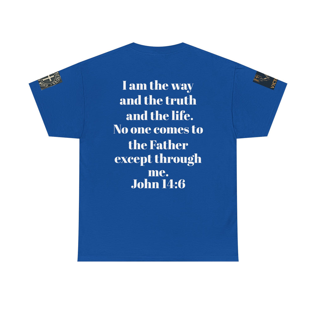 Protectors of the Word Premium Christian T-Shirt — 'Victory' Knight Design with John 14:6 Scripture