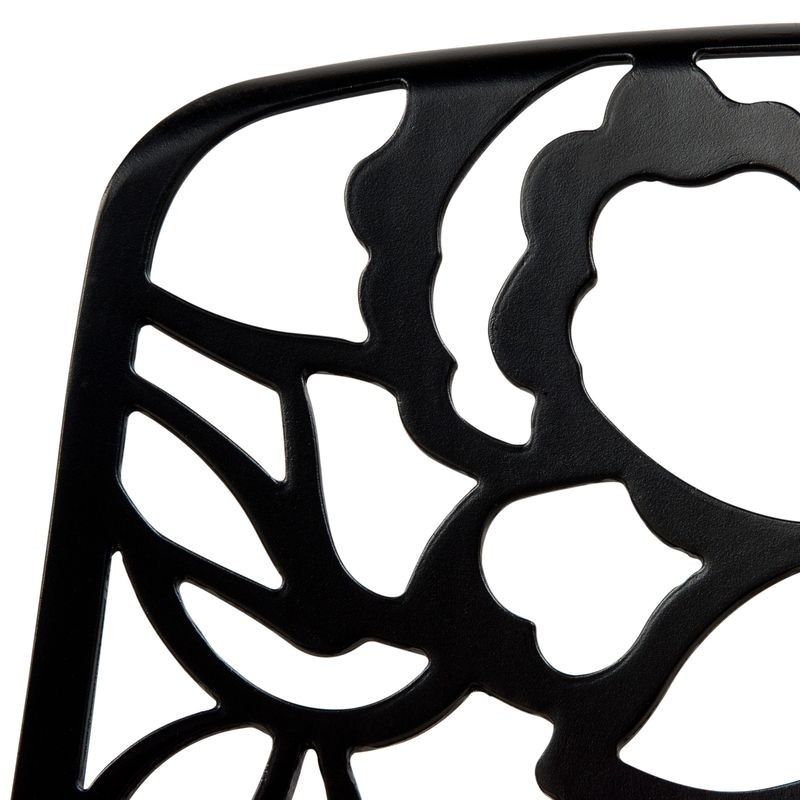 LeisureMod Modern Devon Aluminum Chair Black Closeup.