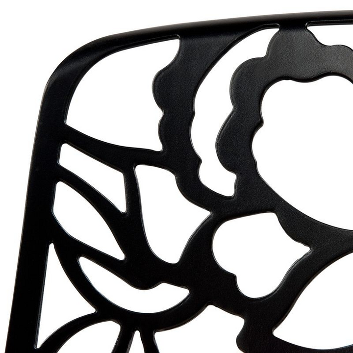 LeisureMod Modern Devon Aluminum Chair Black Closeup.
