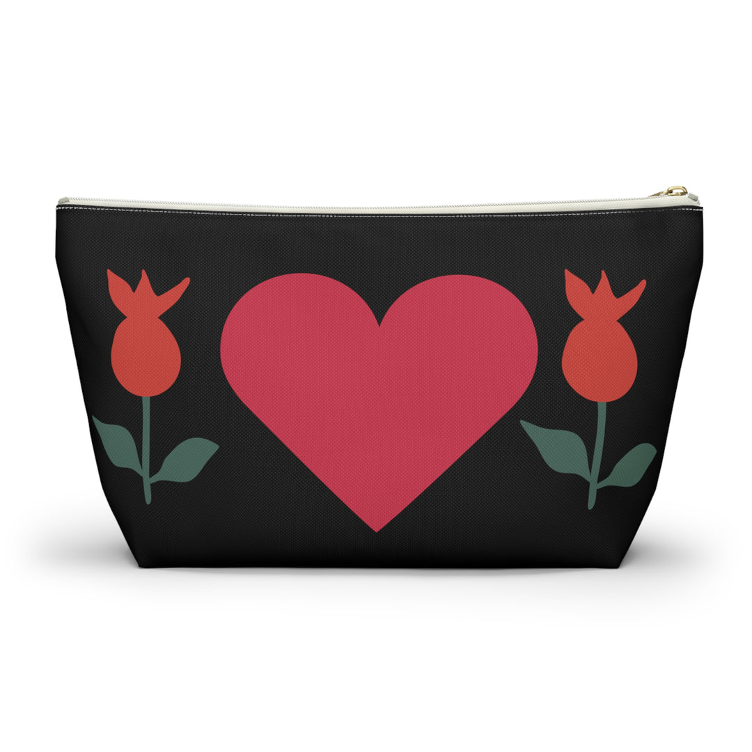 Heart and Flowers Accessory Pouch w T-bottom