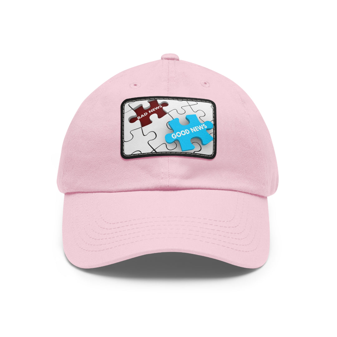 Good News Bad News Dad Hat with Leather Patch (Rectangle)