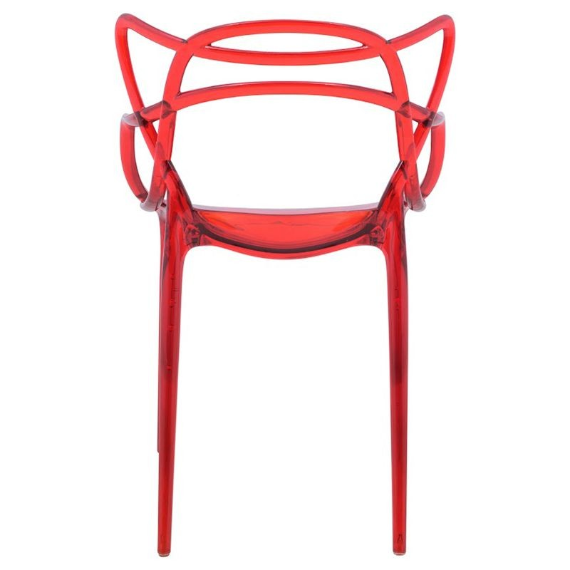 LeisureMod Milan Modern Wire Design Chair Red Back.
