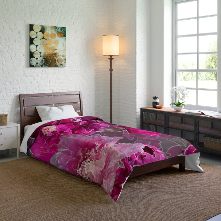Floral Pink Roses Comforter