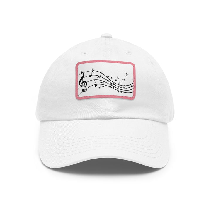 Music Clef Dad Hat with Leather Patch (Rectangle)