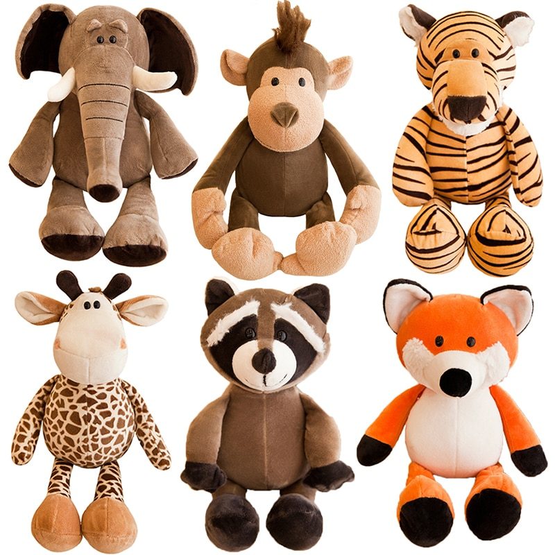 Jungle Animal Plush Toys Soft Stuffed Doll Collection