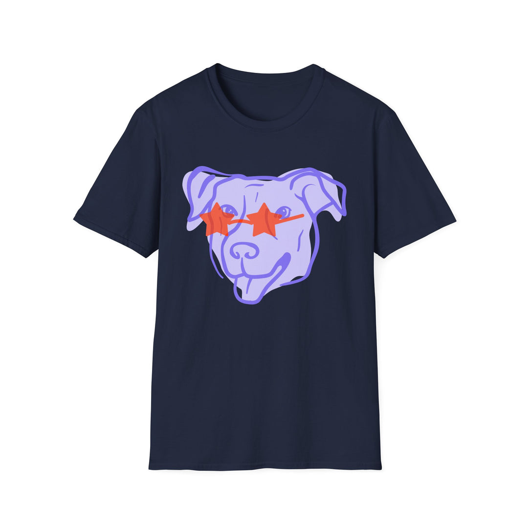 Puppy With Star Glasses Unisex Softstyle T-Shirt