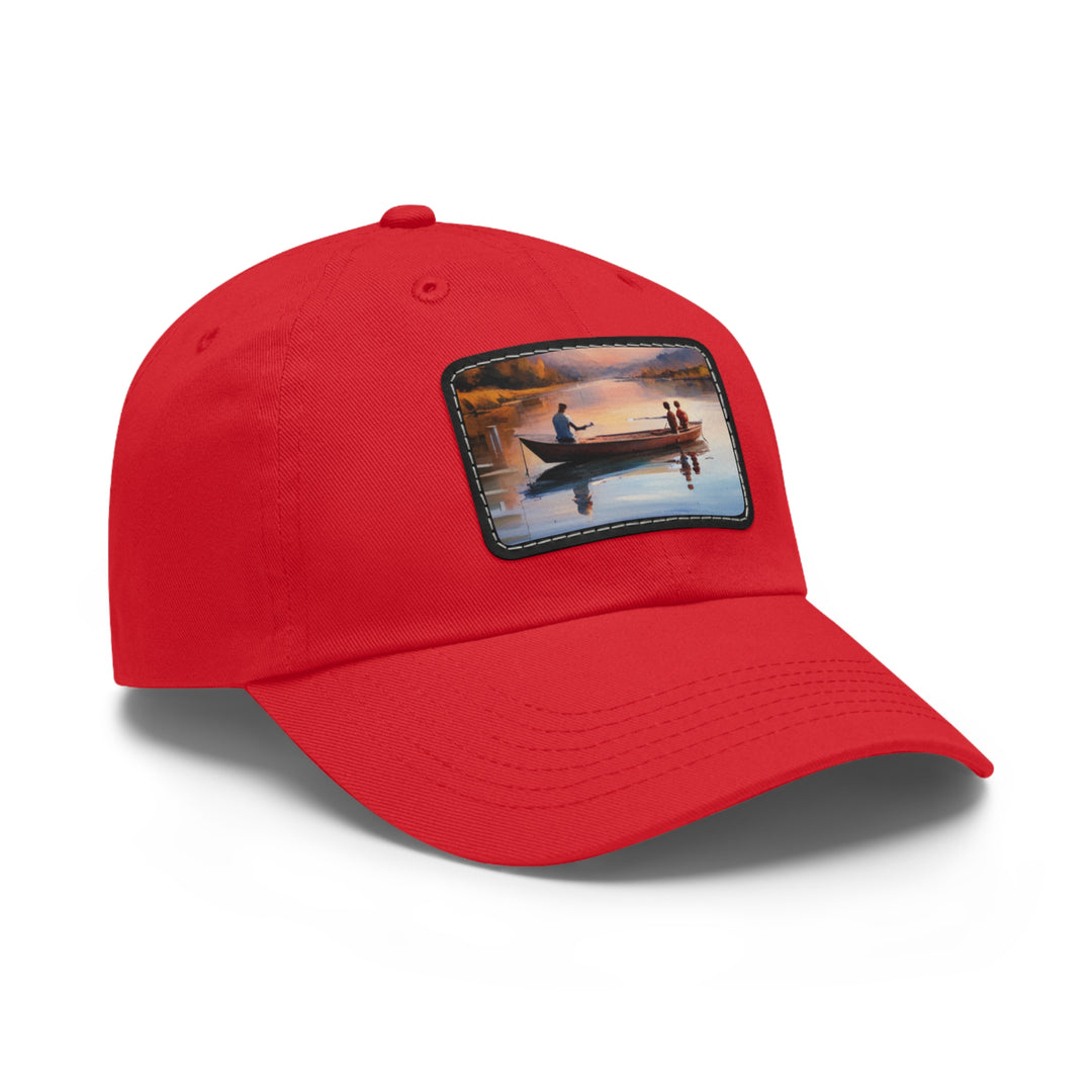 Fishing Boat Dad Hat with Leather Patch (Rectangle)