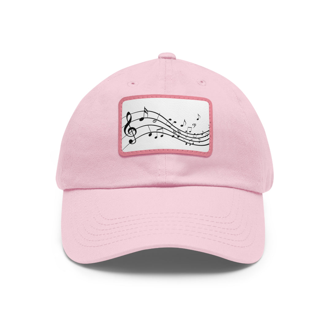 Music Clef Dad Hat with Leather Patch (Rectangle)