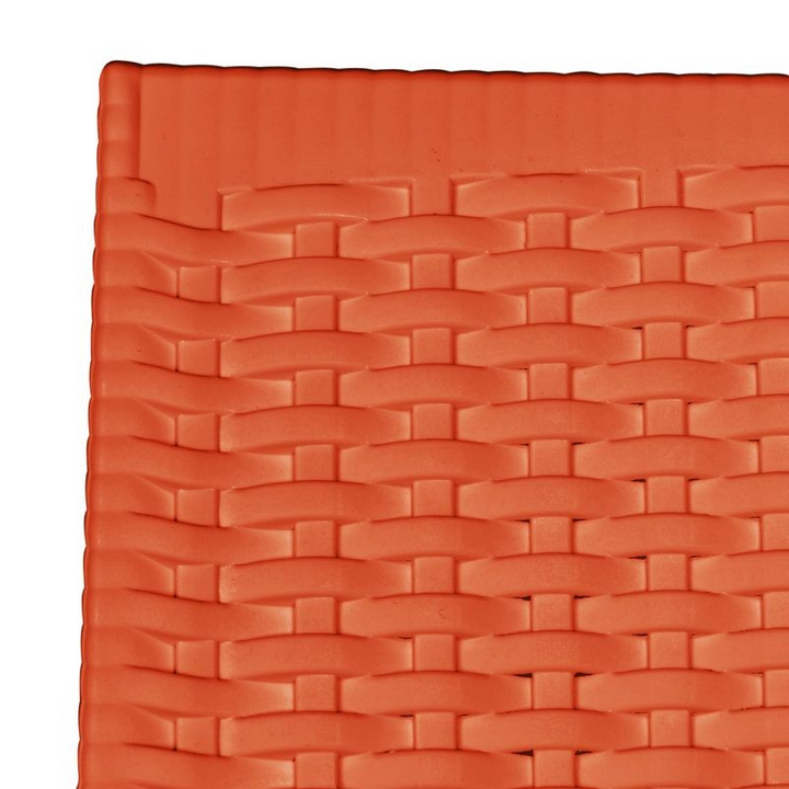 LeisureMod Weave Mace Indoor/Outdoor Chair (With Arms) Orange Zoomed.