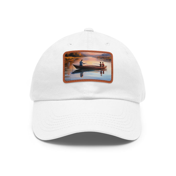 Fishing Boat Dad Hat with Leather Patch (Rectangle)