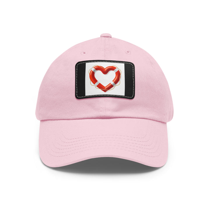 Heart Life Raft Dad Hat with Leather Patch (Rectangle)