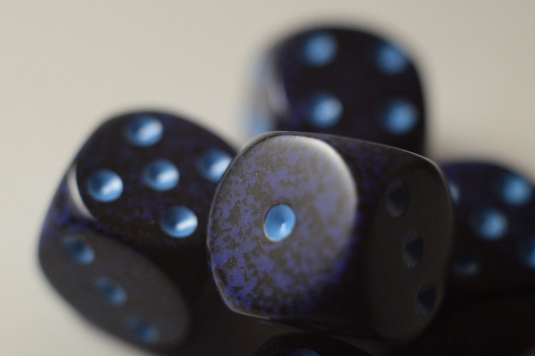 Speckled 16mm D6 RPG Chessex Dice Cobalt | Blue and Black (Sold per die)