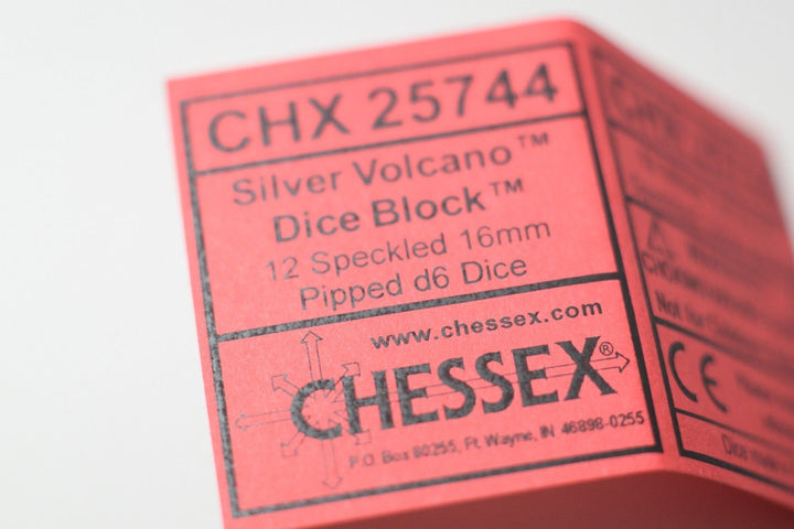Silver Volcano Speckled 16mm D6 Pipped