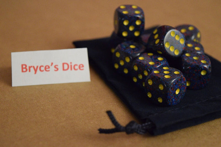 Twilight Speckled 16mm D6 RPG Chessex Dice Blue/ Yellow