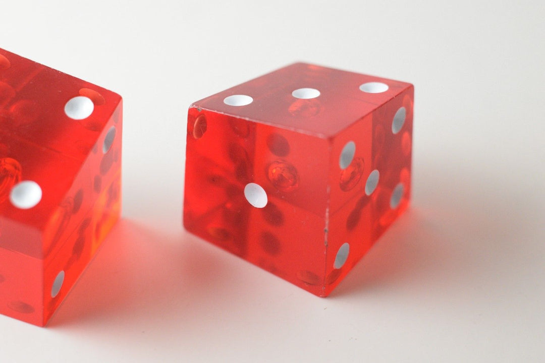 New Set of 2 Large Crooked Red Dice Whacky Crazy Trippy Gag Novelty Funny Gift