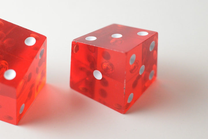 New Set of 2 Large Crooked Red Dice Whacky Crazy Trippy Gag Novelty Funny Gift