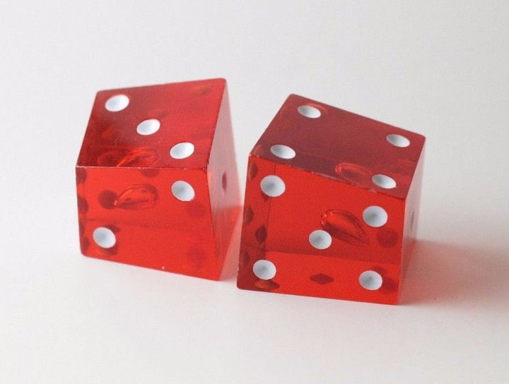 New Set of 2 Large Crooked Red Dice Whacky Crazy Trippy Gag Novelty Funny Gift