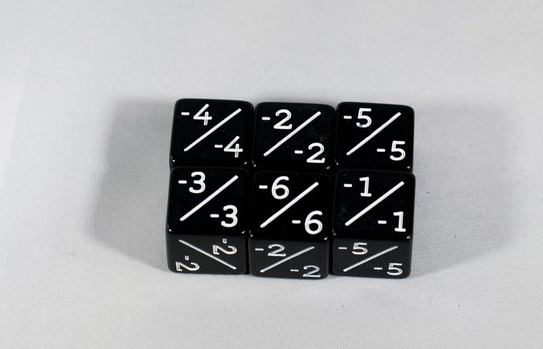 Black D6 MTG -1/-1 Counter Dice - Magic: The Gathering DnD d6 Stats (Sold Per Die)
