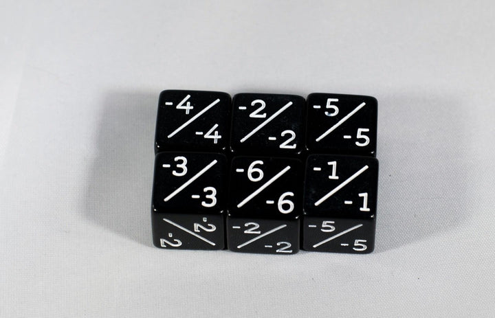 Black D6 MTG -1/-1 Counter Dice - Magic: The Gathering DnD d6 Stats (Sold Per Die)
