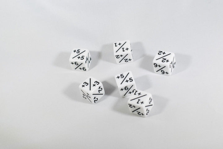 White D6 MTG +1/+1 Counter Dice  - Magic: The Gathering DnD d6 Stats (Sold Per Die)