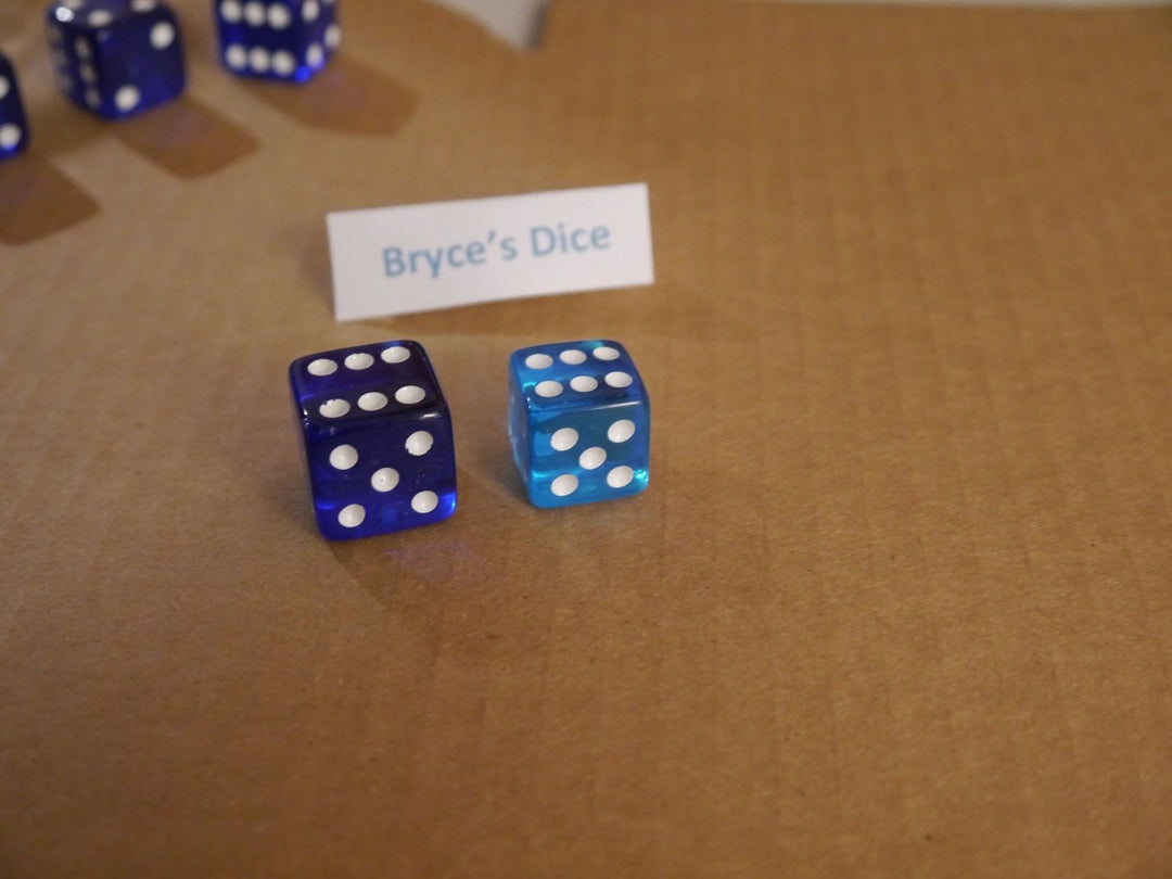 5 BRAND NEW BLUE  DICE 19mm 5 Great DICE Casino PLAY Home Games Crafts BIG FUN