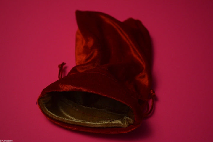 Large Red Velvet Gift Bag RPG Game Dice Bag w/ GOLD Velvet Lining Counter Pouch