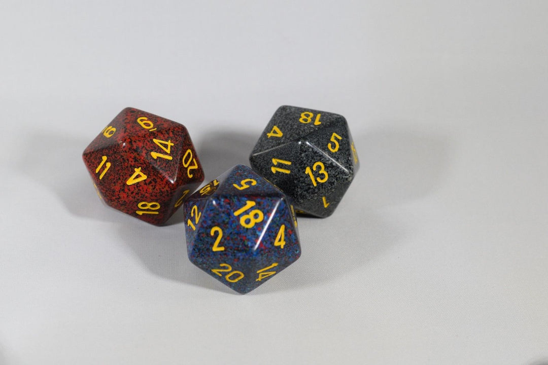 24x Speckled 34mm Chessex D20 Dice Complete Set with Case Large Size Collection