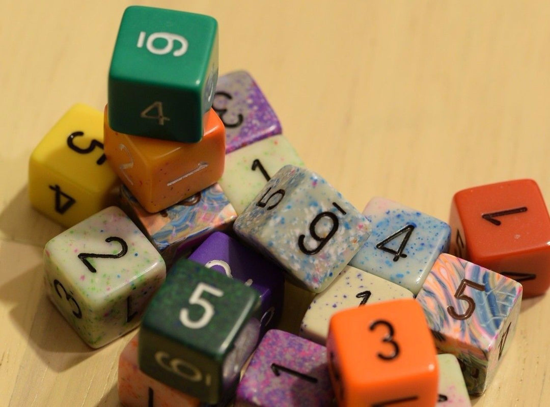 Random Set of 6 d6 Six Sided Numbers RPG Dungeons and Dragons Dice (6) Chessex