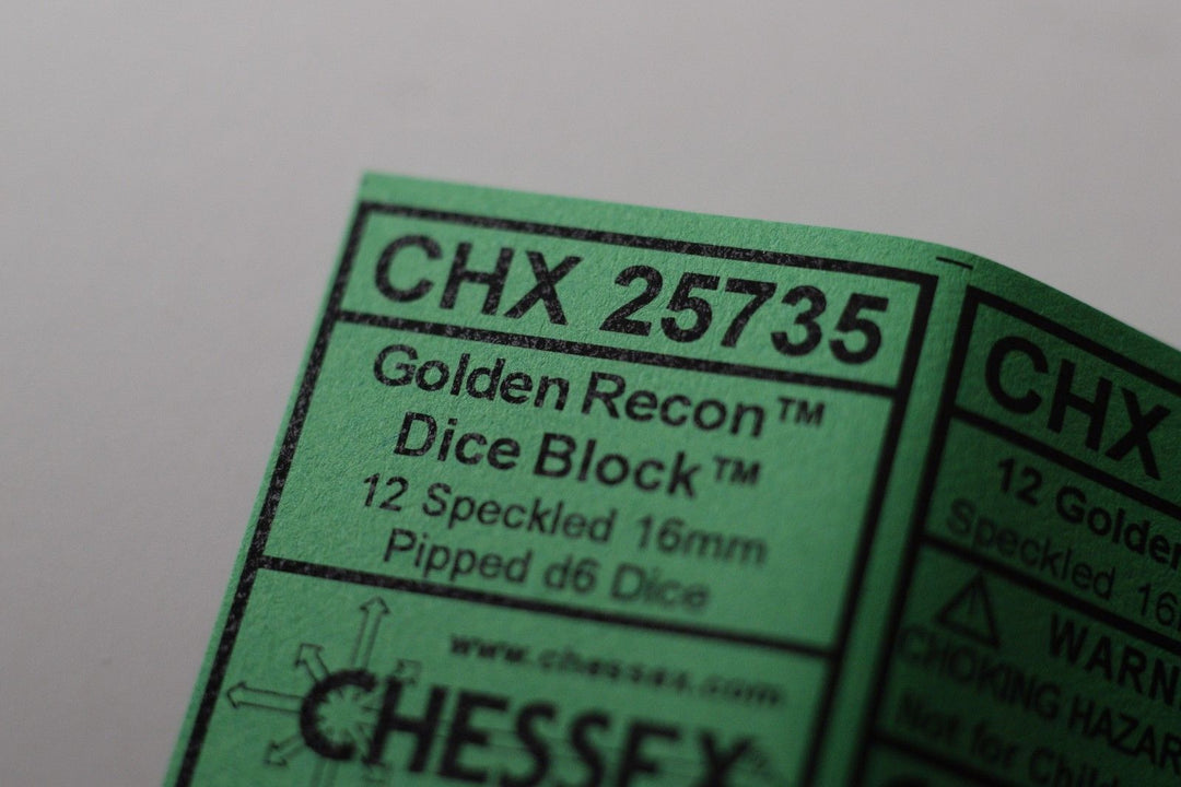 Golden Recon Speckled 16mm D6 Pipped