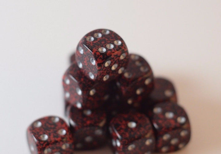 Silver Volcano Speckled 12mm D6 Pipped