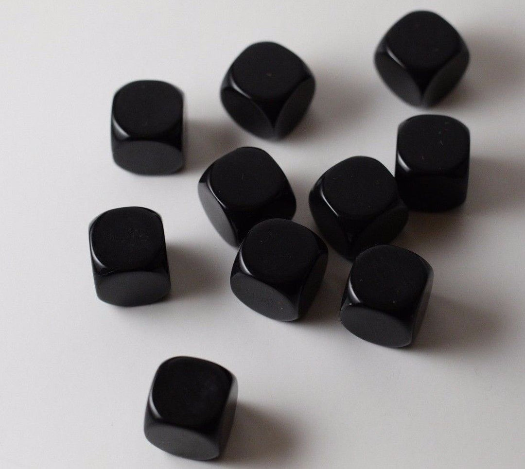 (Sold by Piece) Blank Black Dice / Counting Cubes 16mm D6 Square RPG Gaming Dice DIY