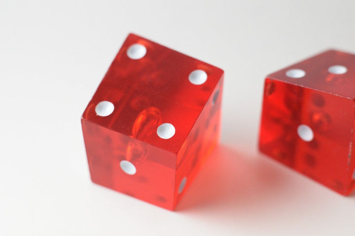 New Set of 2 Large Crooked Red Dice Whacky Crazy Trippy Gag Novelty Funny Gift