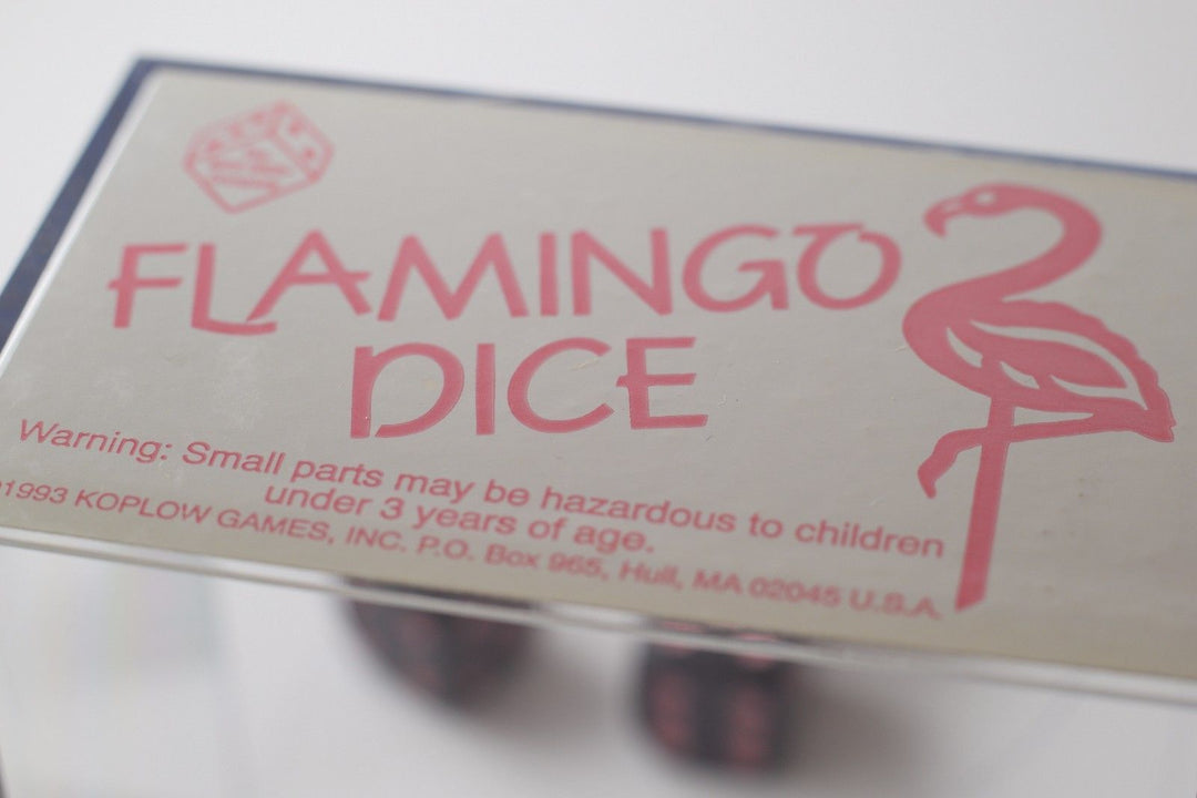 NEW White Dice with Pink Flamingo Dice 6 Sided Bunco RPG Game D6 16mm (sold per piece)